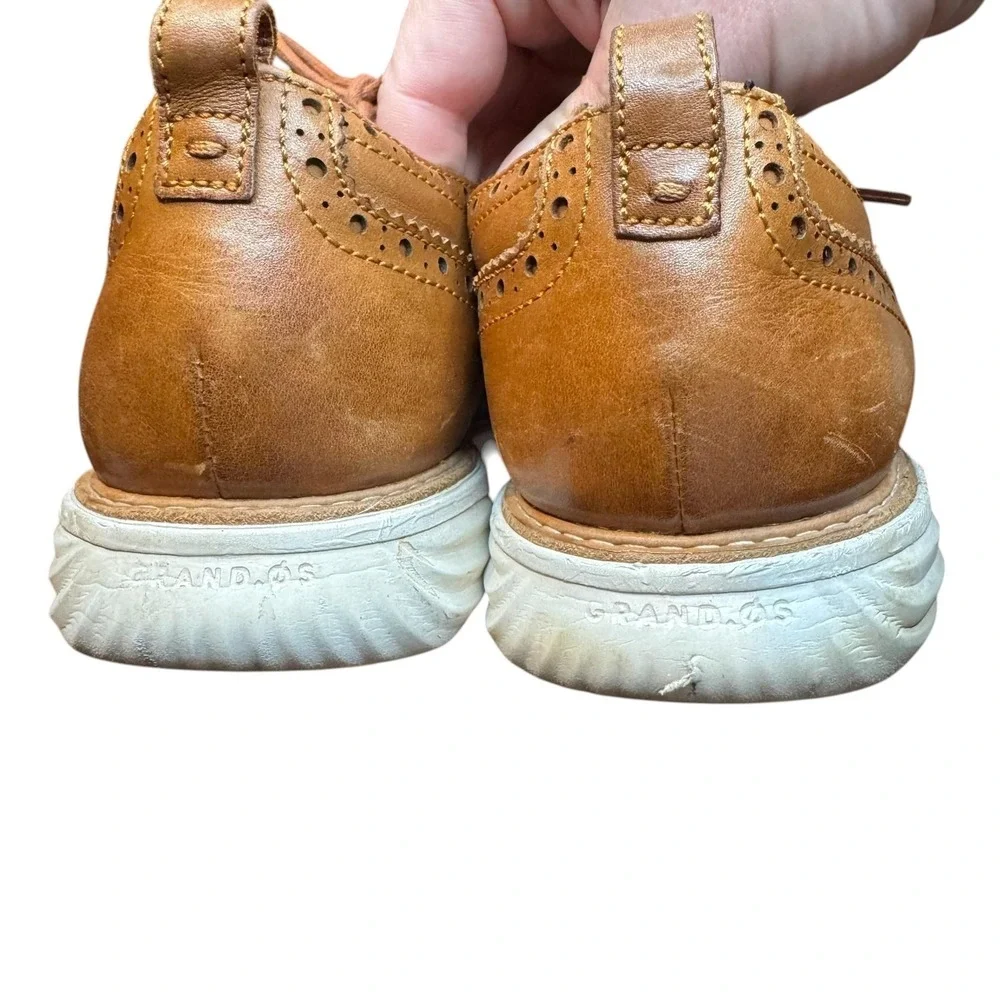 Cole Haan Grand.OS Shoes Mens Size 10.5‎ Brown Leather Wingtip Sneakers C26930